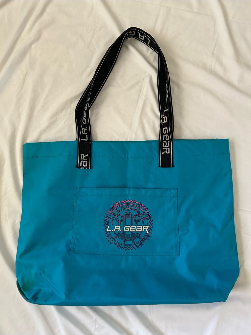 L.A. Gear Teal Logo Tote with Black Straps 90s Retro Vibes